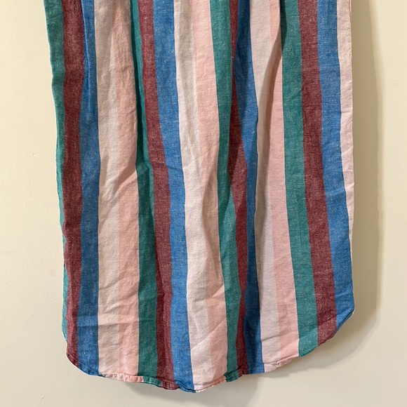 Madewell Central Shirtdress in Flagstaff Stripe Linen Blend Size Small - Picture 9 of 11